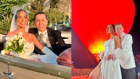 "Aquí vamos": Karol Dance y Fran Virgilio aterrizaron en globo aerostático en su matrimonio