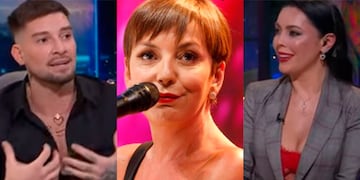 Luis Mateucci y Daniela Aránguiz en pantallazos de su cara a cara en Only Fama. Fran García-Huidobro en una foto de archivo.