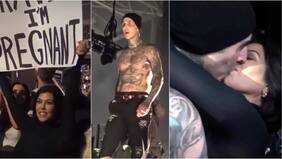 “Estoy embarazada”: Kourtney Kardashian le anunció en pleno concierto a Travis Baker que serán papás