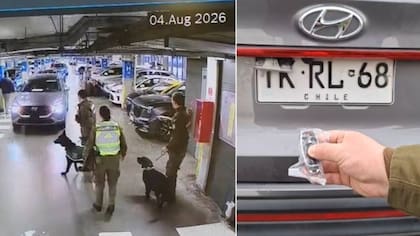Todo grabado: venezolano dio jugo en aeropuerto, puso en riesgo a carabineros y le pillaron patente con insólito sistema