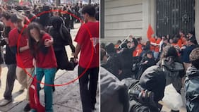 Video muestra cobarde ataque: violento encontrón entre encapuchados y estudiantes de derecha que hacían “contra marcha”