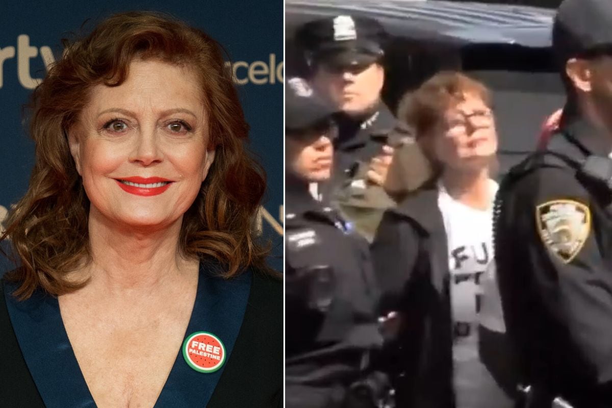 Susan Sarandon detenida durante protesta en Nueva York .