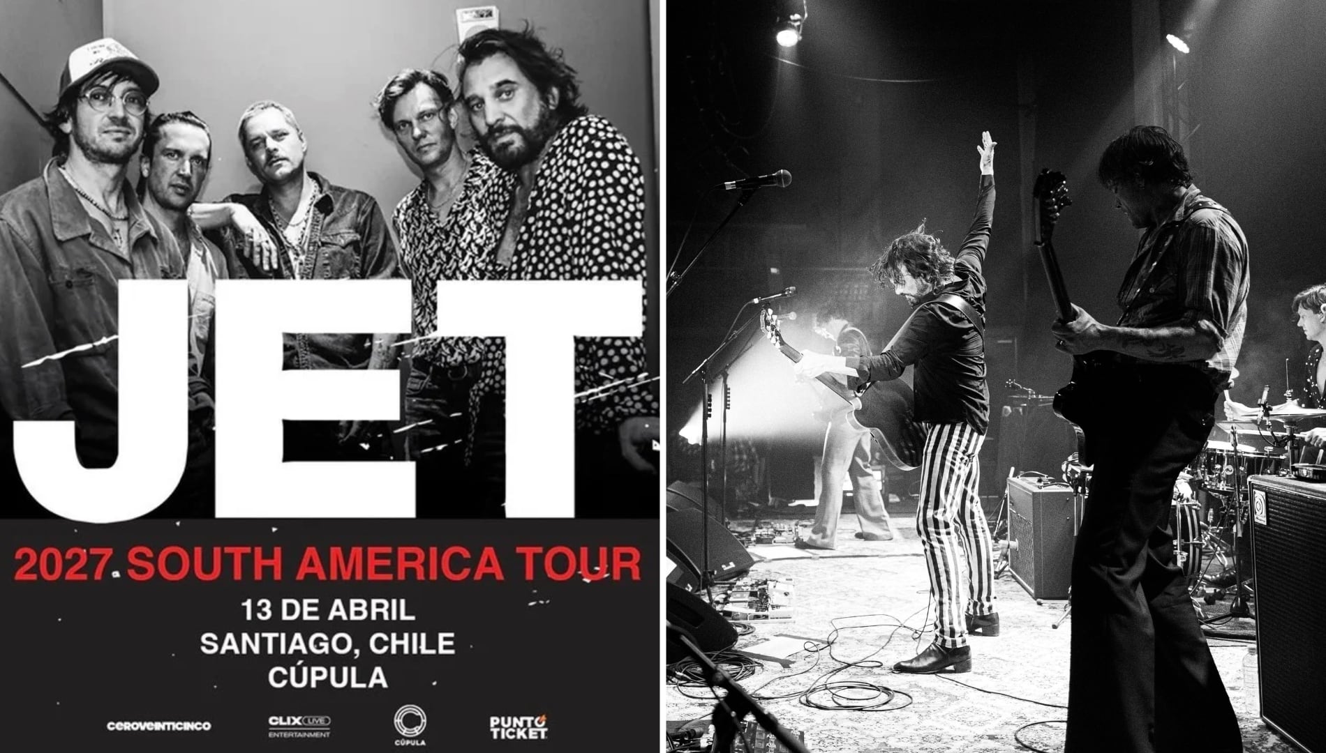JET tendrá su primer concierto en Santiago en 2027
