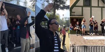 Fans de Los Bunkers sorprendieron a la banda cantando arriba de un techo