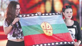 Creador de bandera mapuche barre con homenaje de Vallejo y Cariola