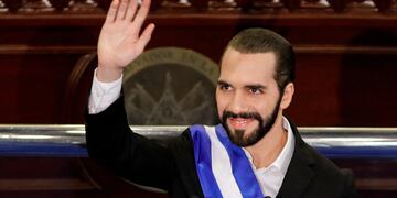 FILE PHOTO: El Salvador's President Nayib Bukele marks his fourth year in office, in San Salvador