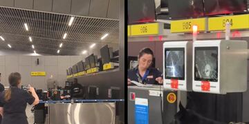 Minuto de furia en Aeropuerto de Santiago