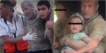 el emotivo video del rescate de papá y sus dos hijas en Gaza