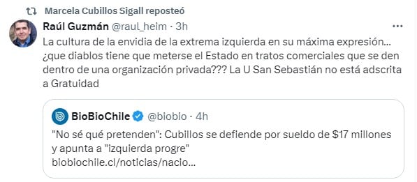 Los apoyos que recibe Marcela Cubillos en escándalo por sueldazo.