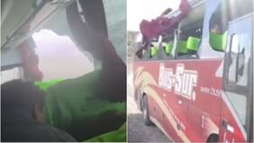 Fuertes vientos rompieron los vidrios de un bus en Torres del Paine: video captó el momento