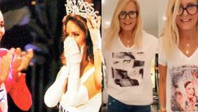 "¡Pero miren esta! ¡Qué ternura! Y ahí yo hice ‘oooh’. Así como quien dice ‘¿será verdad...?’", dice Cecilia Bolocco presentando poleras que conmemoran los 35 años de su Miss Universo