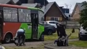 “¡Jueee!”: brutal pelea de micrero con automovilista en Puerto Montt