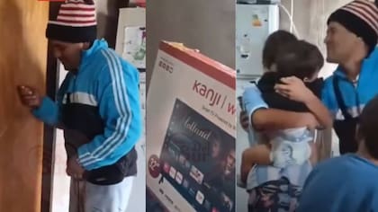 Emotivo viral: padre compró su primer televisor, preparó la sorpresa para sus hijos y madre grabó la reacción