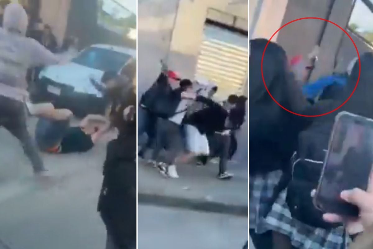 Imágenes fuertes: Brutal ataque con cuchillo dejó al menos dos estudiantes heridos frente a liceo en Coronel