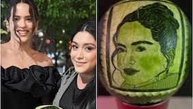 La divertida reacción de Rosalía a peculiar regalo: una sandía con su rostro tallado