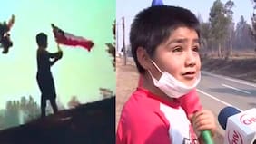 El precioso gesto de niño y su bandera a orillas de la carretera que se convierte en símbolo de esperanza