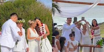 Fernando Godoy y Ornella Dalbolsco se casaron en una íntima ceremonia en Rapa Nui