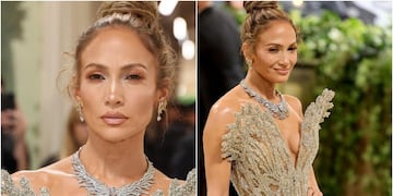 “Hecha a mano”: Jennifer López espectacular con audaz vestido transparente en la MET Gala