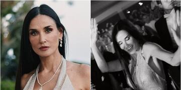 Demi Moore sorprende con sensual vestido metálico en su mejor memento
