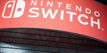 FILE PHOTO: Signage for the Nintendo Switch is pictured in Manhattan, New York