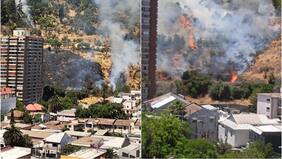 Incendio en ladera del Cerro San Cristóbal: fuego afecta a zona cercana a viviendas