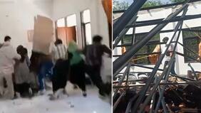 Fuertes imágenes: Estudiantes graban cómo se les cae el techo encima durante terremoto en Indonesia