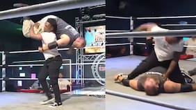 Hijo de famoso luchador golpeó brutalmente a figura de la lucha libre: lo noqueó y siguió pegándole