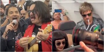 Los Bunkers improvisan tocata en pleno vuelo