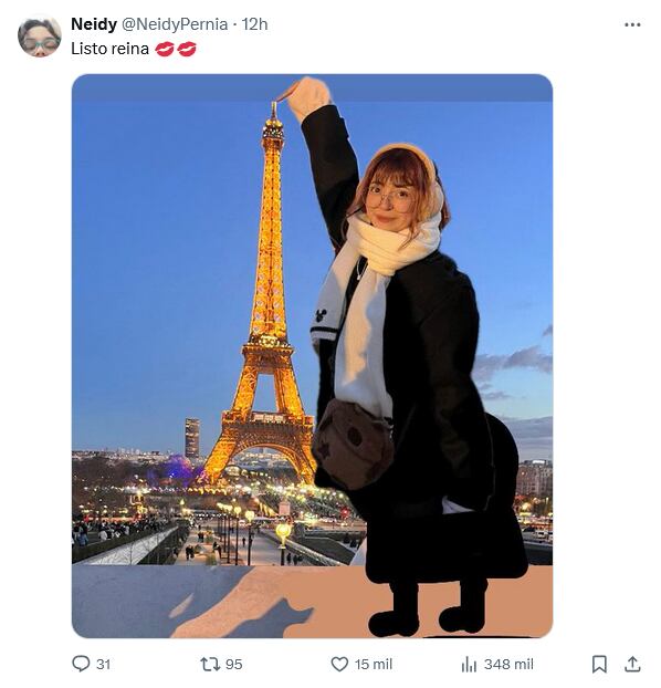 AnsiChan en la Torre Eiffel