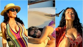 Salma Hayek celebró sus 58 con ola de bikinazos y aseguró que “ninguna de estas fotos es del pasado”