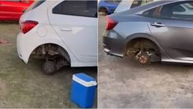 Fueron de fiesta y les robaron las ruedas: hinchas argentinos sufren insólito robo tras acudir a caravana de la selección