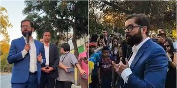 Gabriel Boric participó en manifestación contra la delincuencia en Barrio Yungay