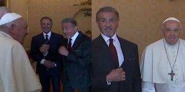 El divertido encuentro de Sylvester Stallone con el Papa Francisco en el Vaticano