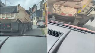 Impactantes imágenes: video captó el momento en que un camión volcó y cayó sobre un auto en Valparaíso