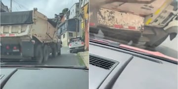 Camión volcó en Valparaíso