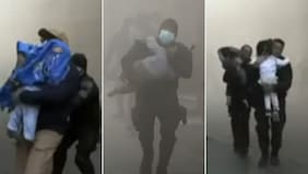 Imágenes impactantes: desesperado rescate de guaguas de sala cuna en medio de incendio en Santiago centro