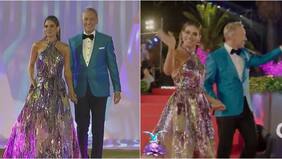 Con brillos y vibrantes colores: María Luisa Godoy y Martín Cárcamo deslumbraron con sus looks en la gala