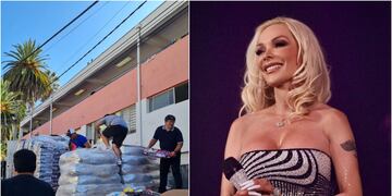 El equipo de Marisela llevando la ayuda a los centros de Viña