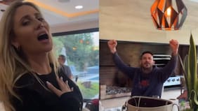 Mauricio Pinilla y Gissella Gallardo cantaron el himno para celebrar la victoria de Kast