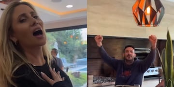 Mauricio Pinilla y Gissella Gallardo cantaron el himno para celebrar la victoria de Kast