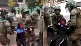 Fuerte imagen está dando la vuelta al mundo: reportan una estudiante gravemente herida tras marcha en Santiago
