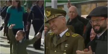 Niña se robó el espectáculo en desfile de jardines infantiles de Carabineros