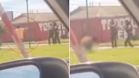 Imágenes muy fuertes: Carabineros dispara a sujeto que amenazaba con un hacha a transeúntes