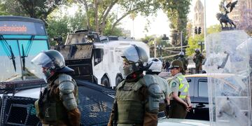 Manifestacion en Plaza Italia