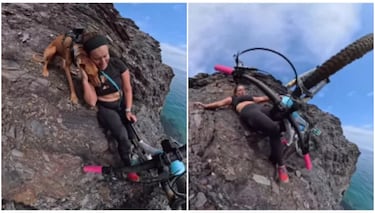 Su perrita acudió a su rescate: ciclista española zafó milagrosamente de caída por acantilado y se hizo viral