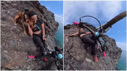 Su perrita acudió a su rescate: ciclista española zafó milagrosamente de caída por acantilado y se hizo viral