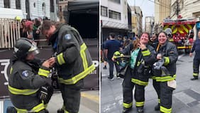 Emotiva historia se hizo viral: la pedida de matrimonio que sorprendió en plena actividad de Bomberos