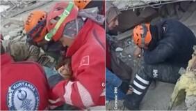 El emotivo video de rescatista que rompió en llanto luego de salvar a niña de entre los escombros del terremoto en Turquía y Siria