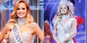 Inna Moll fue coronada Miss Universo Chile durante esta madrugada. Fotos Canal 13.