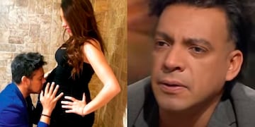 Yamila Rosales, madre del hijo que Juan David Rodríguez niega, y el cantante, en una foto durante el embarazo. Rodríguez en un pantallazo de archivo.
